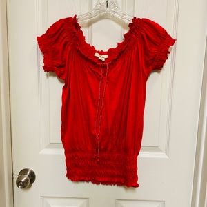 Junior's Peasant Short Sleeve Top by Derek Heart Size Medium